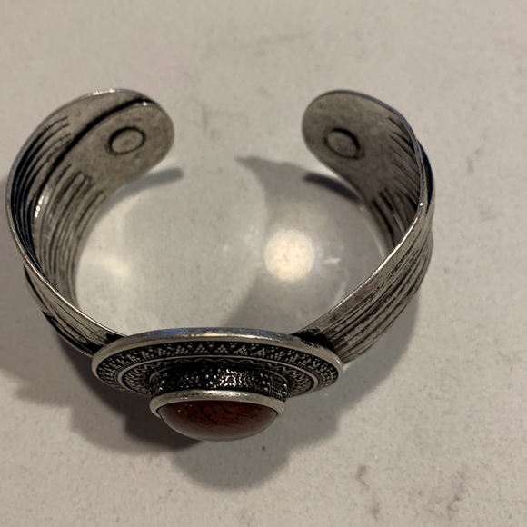 Antique silver plated 7 in cuff bracelet and necklace - Picture 3 of 7